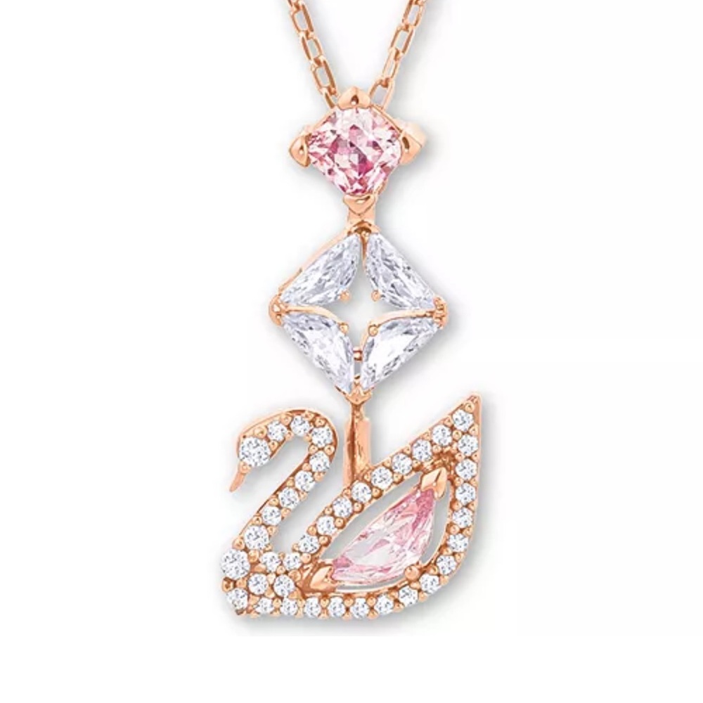 Swarovski Swan Rose Gold-Plated Necklace